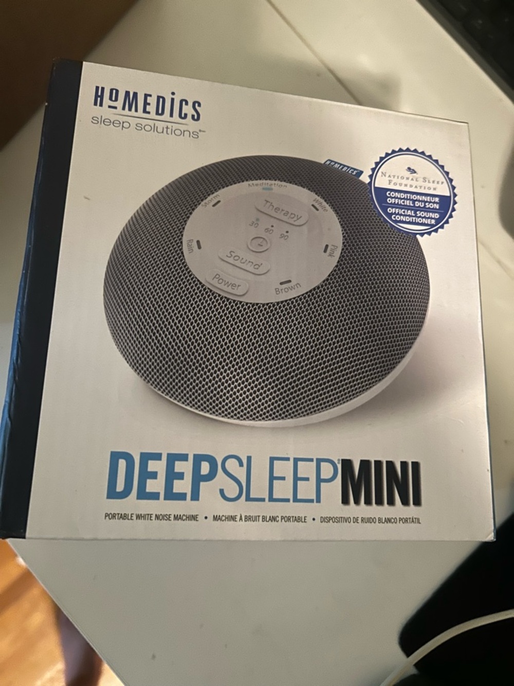 Homedics Deep Sleep Mini White Noise Machine - Gray and White